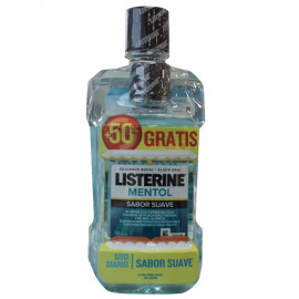 Listerine antiséptico bucal 500 ml. + 250 ml. Mentol zero alcohol sabor suave.