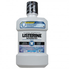 Listerine antiséptico bucal 1l. Advanced white zero alcohol menta.
