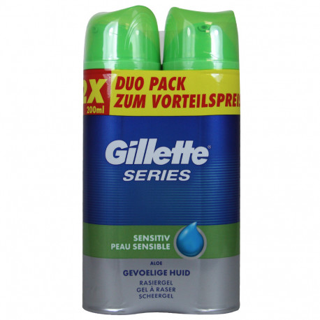 Gillette espuma de afeitar 2X200 ml. Aloe vera Series Sensible.