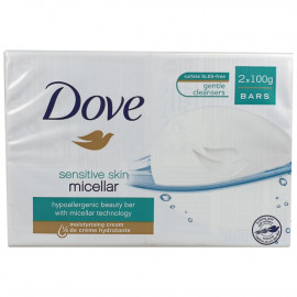 Dove bar soap 2X100 gr. Sensitive skin micellar.