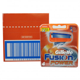 Gillette Fusion power cuchillas 4 u. Minibox.