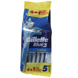 Gillette Blue III maquinilla de afeitar 4+1 u. Simple.