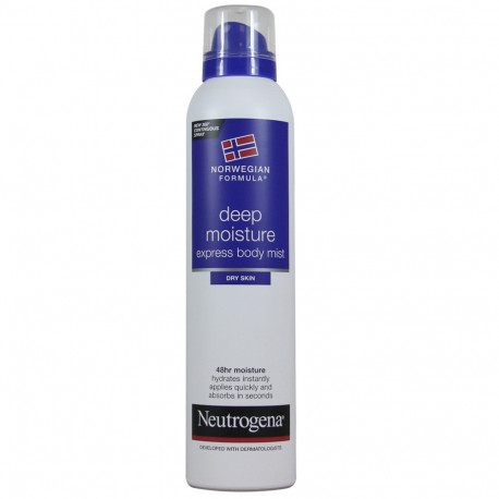 Neutrogena body lotion spray 200 ml. Fast absorbing moisturizer for dry skin.