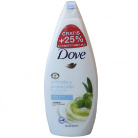 Dove gel de baño 750 ml. cuidado y protección aceite de oliva.