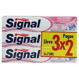 Signal pasta de dientes pack 3X2 u. Protección encías. (caja 8 u.)