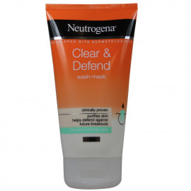 Neutrogena mask 150 ml. Clear & Defend purifies skin for spot-prone skin.
