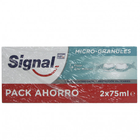 Signal toothpaste 2X75 ml. Microspheres of mineral zinc.