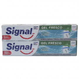 Signal pasta de dientes 2X75 ml. Gel fresco.