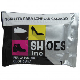 Shoes shine toallitas para limpiar zapatos. 15 u.