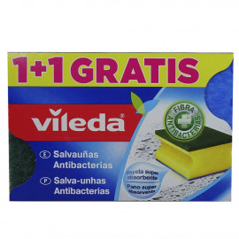 Vileda estropajo 1+1. Salvauñas antibacterias.
