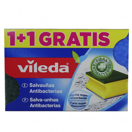 Vileda estropajo 1+1. Salvauñas antibacterias.