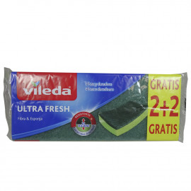 Vileda estropajo 2+2. Anti-bacterias fibra y esponja.
