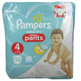 Pampers pañales 23 u. Baby dry talla 4 (9-15 kg).
