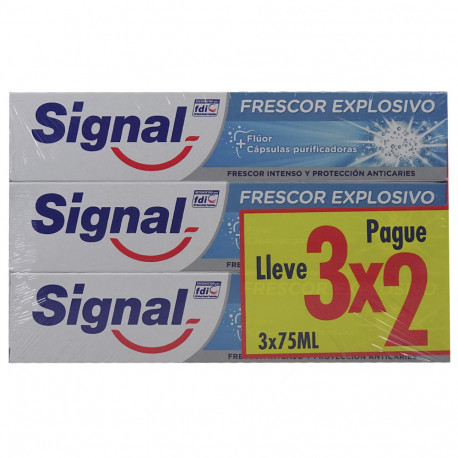 Signal pasta de dientes pack 3X2 Frescor Explosivo.