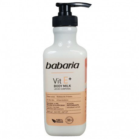 Babaria body milk 500 ml. Vitamina E.