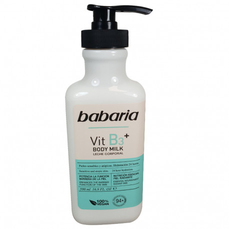 Babaria body milk 500 ml. Vitamina B3.