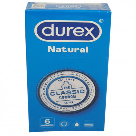 Durex preservativo 6 u. Natural plus.