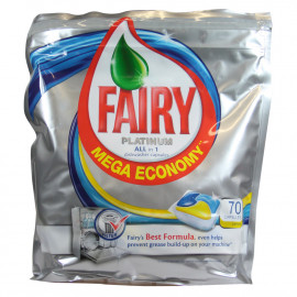 Fairy lavavajillas 70 u. Platinum limón cápsulas.