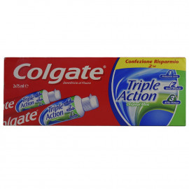 Colgate pasta de dientes 2X75 ml. Triple Acción.
