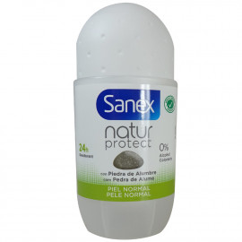 Sanex desodorante roll-on 50 ml. Natur protect con piedra de alumbre piel normal.