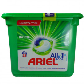 Ariel detergent in tabs all in one 25 u. Total.