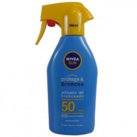 Nivea Sun leche solar spray 300 ml. Protección 50 protege y broncea.