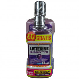 Listerine antiséptico bucal 500 ml. + 250 ml. Cuidado Total.