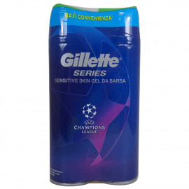 Gillette Series gel de afeitar 2X200 ml. Champions League Aloe Vera.