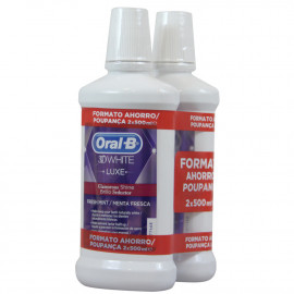 Oral B enjuague bucal 2 X 500 ml. 3D White Luxe.