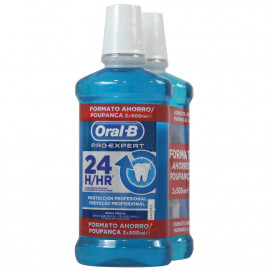 Oral B enjuague bucal 2 X 500 ml. Pro-Expert 24 H.