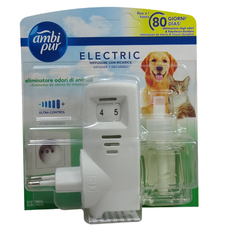 Ambipur electric diffuser + refill 21,5 ml. Pets. - Tarraco Import Export
