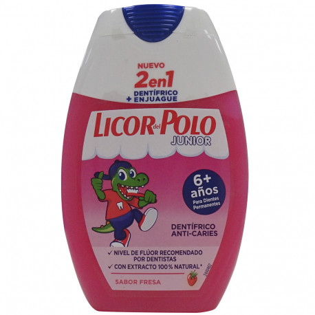 Licor del Polo dentifrice 75 ml. 2 in 1 Junior strawberry.