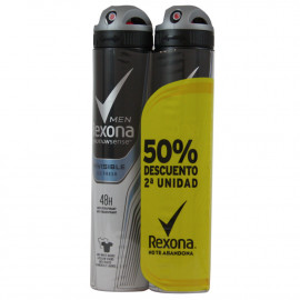 Rexona desodorante spray 2 X 200 ml. Men invisible 48 H.