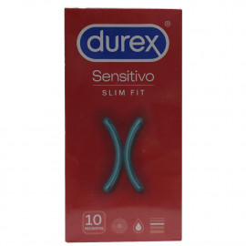 Durex condoms 10 u. Sensitive slim fit minibox.