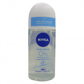 Nivea desodorante roll-on 50 ml. Fresh natural 0%.