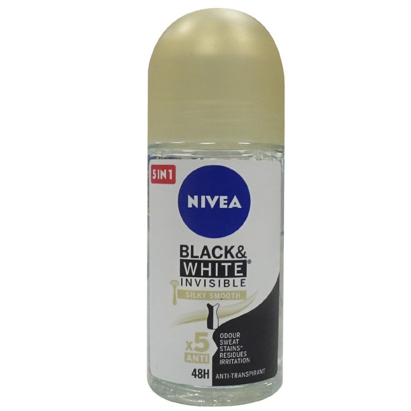 Nivea deodorant roll-on 50 ml. Black & White Invisible silky smooth. -  Tarraco Import Export