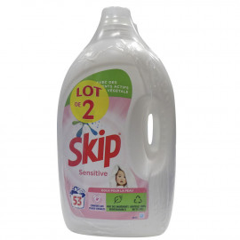 Skip detergente líquido 53+53 dosis 2X2,65 l. Sensitive.