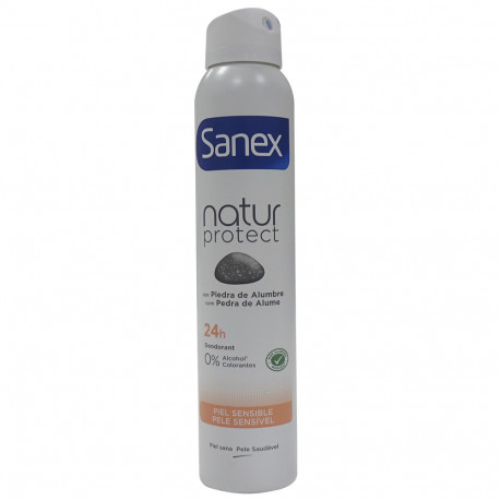 Sanex desodorante spray 200 ml. Natur protect piedra de alumbre piel sensible.