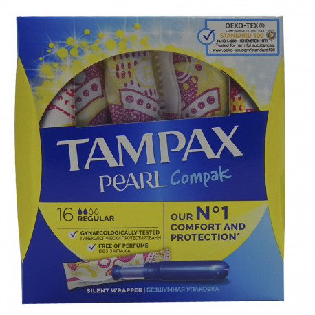Tampax compak pearl 16 u. Regular.