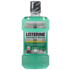 Listerine antiséptico bucal 500 ml. Protección dientes y encías. Nacional.