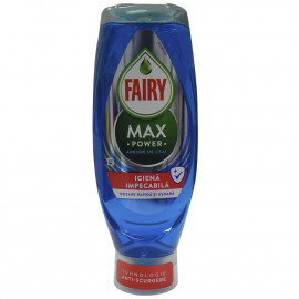 Fairy lavavajillas líquido 650 ml. Max power extra higiene.