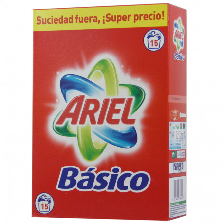 Ariel powder detergent Basic 975 gr. 15 dose.