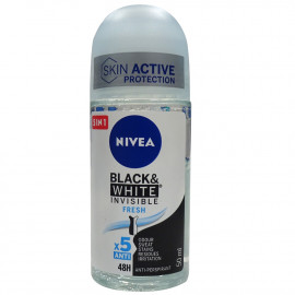 Nivea desodorante roll-on 50 ml. Black & white invisible fresh.
