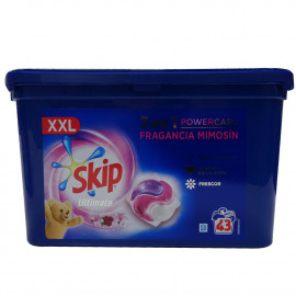 Skip detergente en cápsulas 43 u. Ultimate 3 en 1 Power caps Fragancia Mimosin..