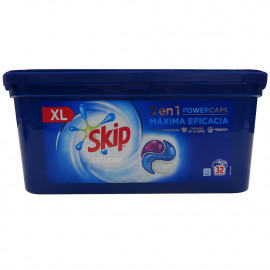 Skip detergente en cápsulas 32 u. Ultimate 3 en 1Power caps Maxima Eficacia.