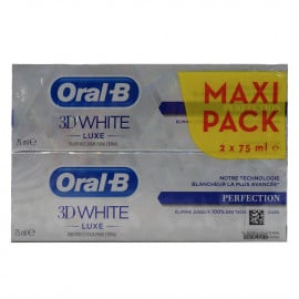 Oral B pasta de dientes 2X75 ml. 3D White luxe perfección.