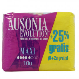Ausonia Evolution urine loss 10 u. Maxi.