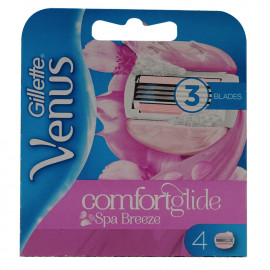 Gillette Venus Confortglide cuchillas 3 hojas 4 u.