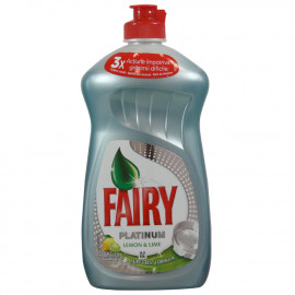 Fairy lavavajillas líquido 480 ml. Platinum limón.