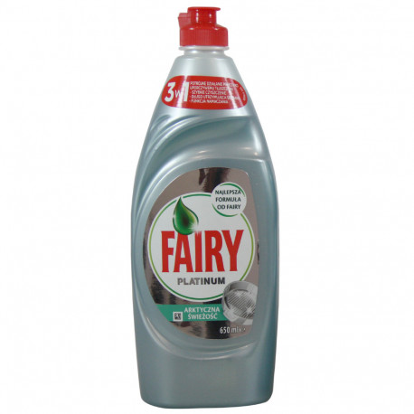 Fairy platinum líquido 650 ml. Frescor Ártico.